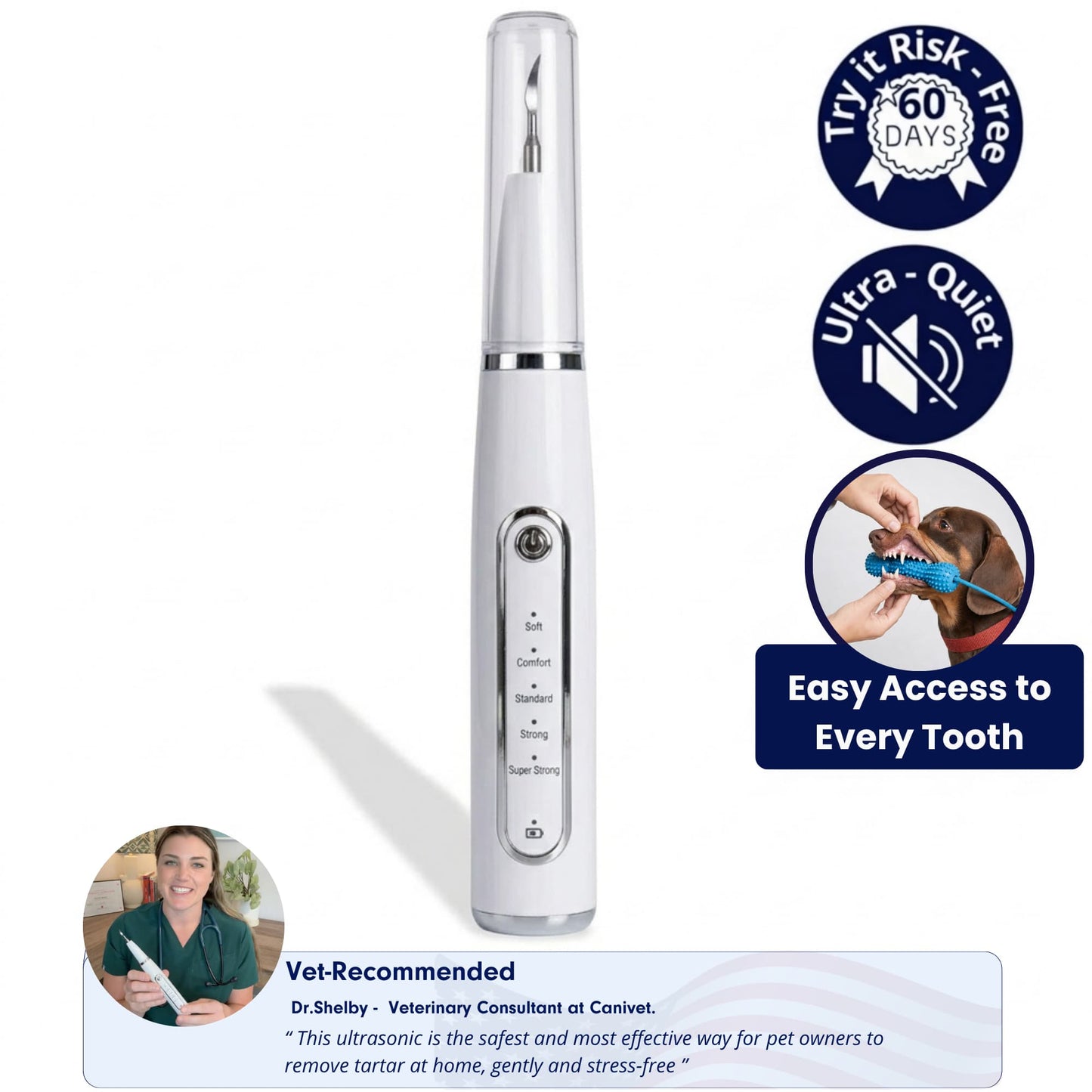 Canivet kit - Silent Ultrasonic Plaque & Tartar Remover For Dogs