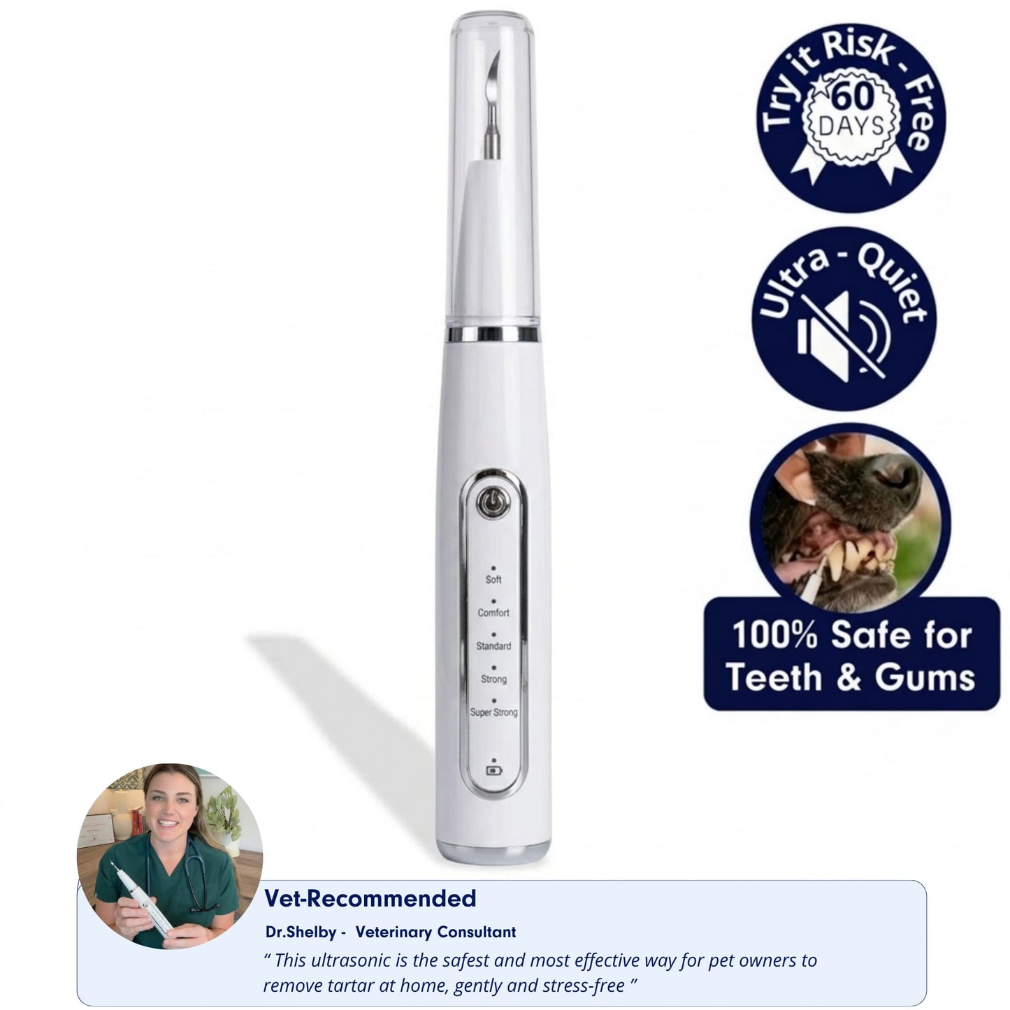 Silent Ultrasonic Plaque & Tartar Remover for dogs